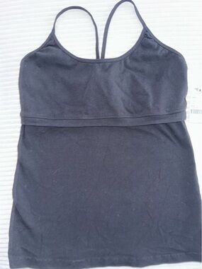 NWT HARDTAIL Black Tank Top with Built-In Shelf Bra